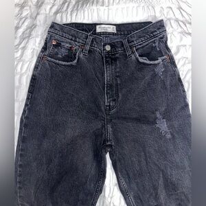 Abercrombie and fitch black straight jeans the 90s high rise